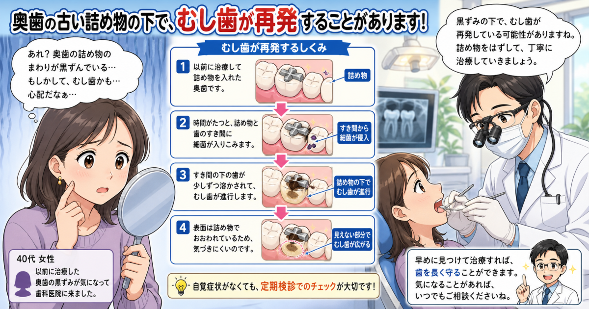 古い詰め物の下がしみる？虫歯再発のサインと痛くない精密治療