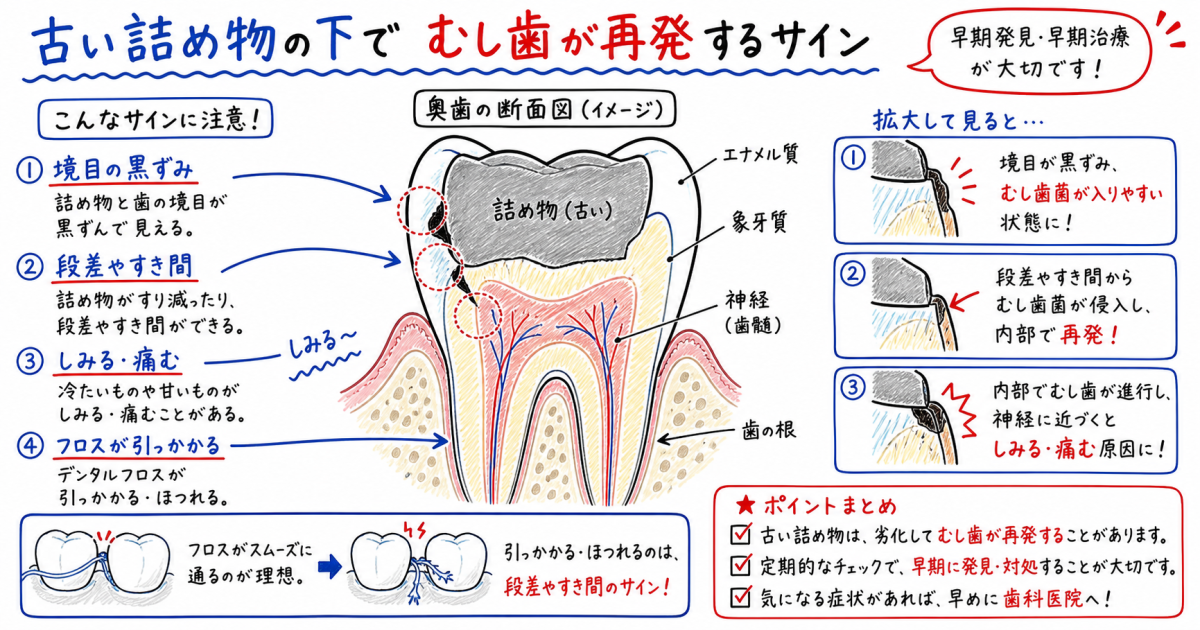 なぜ古い詰め物の下で「むし歯」が再発するのか？二次う蝕の原因