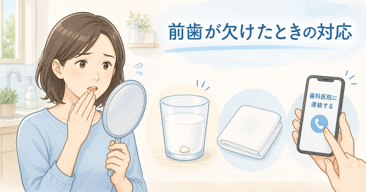 前歯が欠けた時の応急処置！破片の保存方法と受診までの注意点
