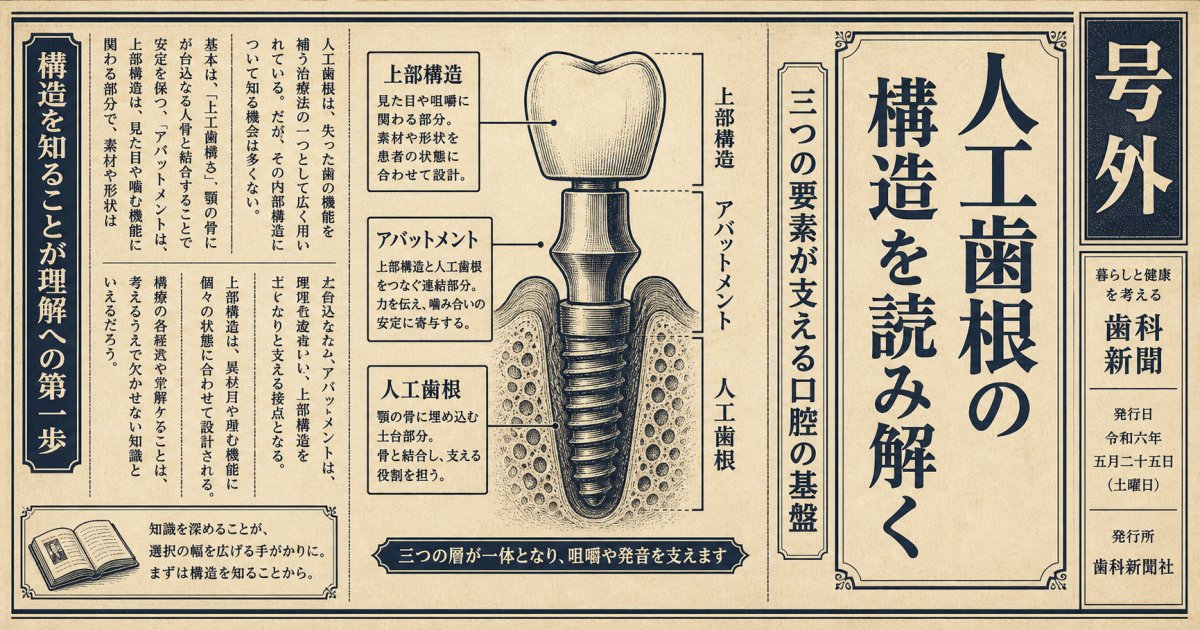 人工歯根の仕組みとは？骨と結合する3重構造と治療手順を解説