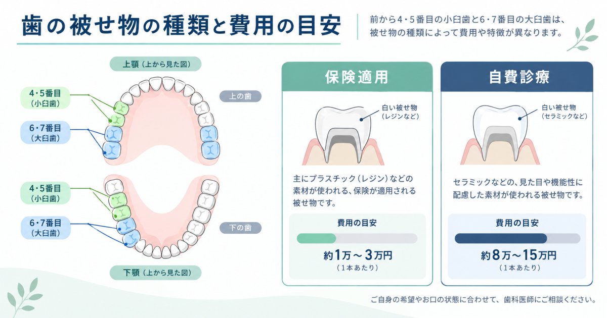 奥歯の銀歯が気になる30代女性へ｜白い歯と保険適用の条件
